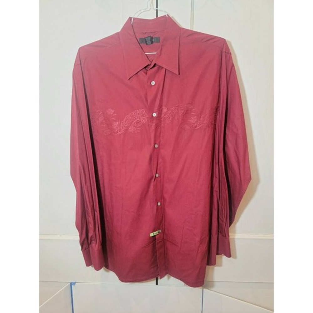 Men EXPRESS XL‎ Dress Shirt L/S 100% Cotton Paisley